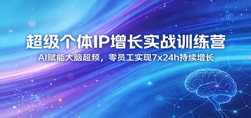 超级个体IP增长实战训练营：AI赋能大脑超频，零员工实现7x24h持续增长(更新)-冒泡网