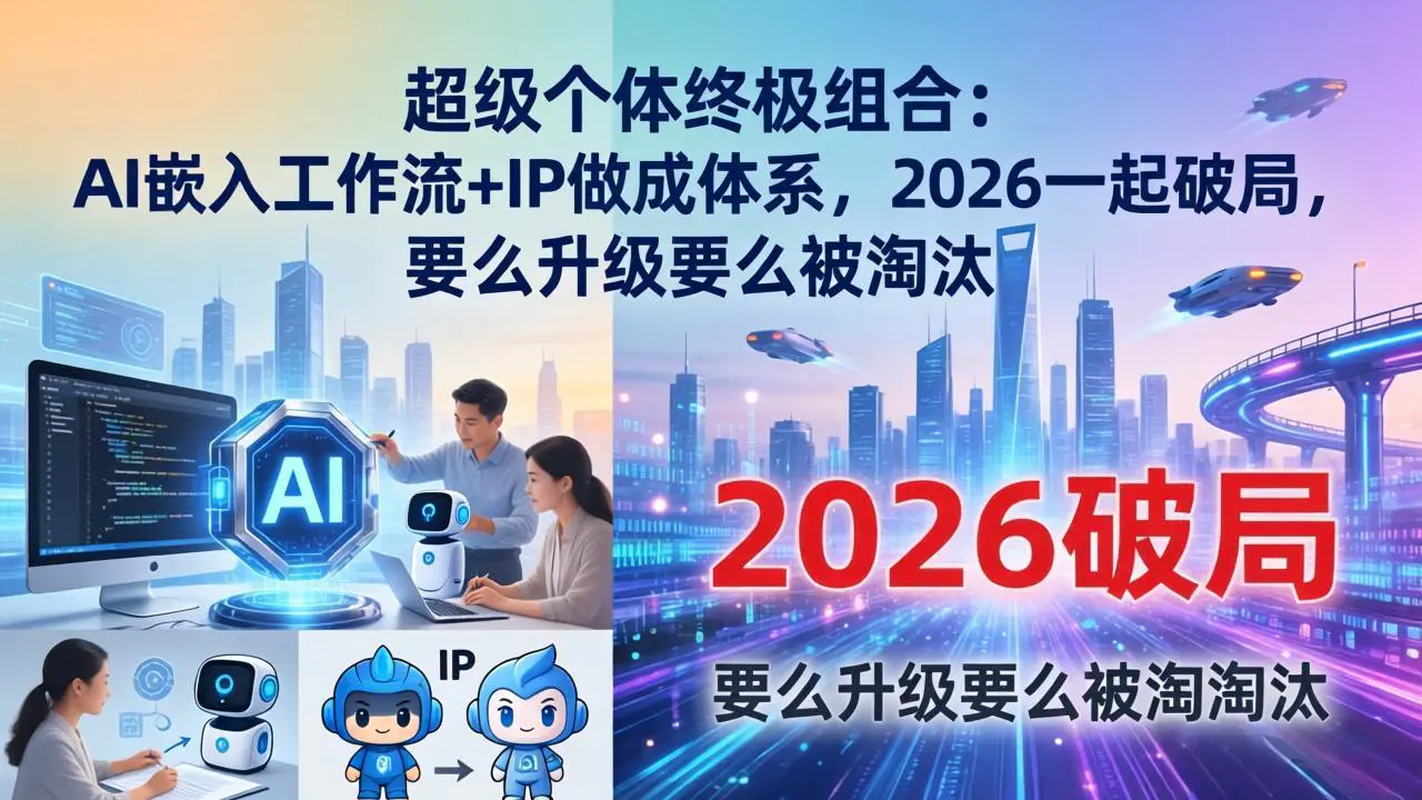 超级个体终极组合：AI嵌入工作流+IP做成体系，2026一起破局，要么升级要么被淘汰-冒泡网