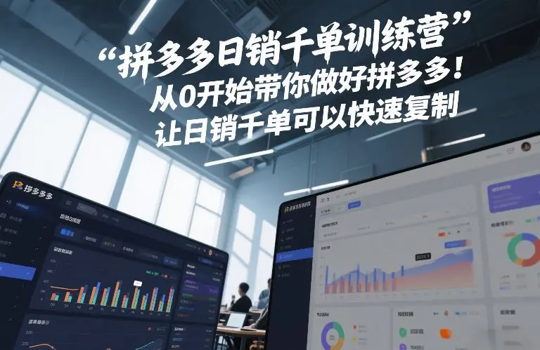 拼多多日销千单训练营，从0开始带你做好拼多多，让日销千单可以快速复制(更新26年3月)-冒泡网