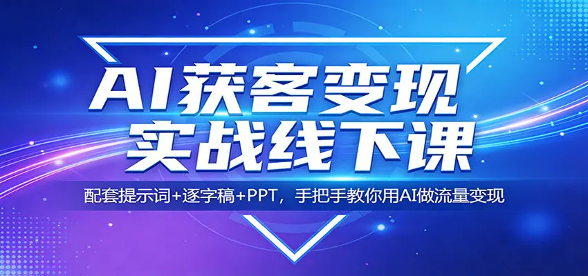 AI获客变现实战线下课：配套提示词+逐字稿+PPT，手把手教你用AI做流量变现-冒泡网