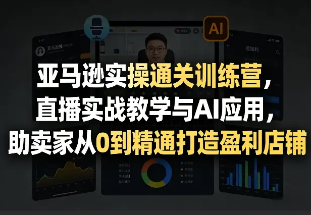 亚马逊实操通关训练营，直播实战教学与AI应用，助卖家从0到精通打造盈利店铺(更新4月2日)-冒泡网