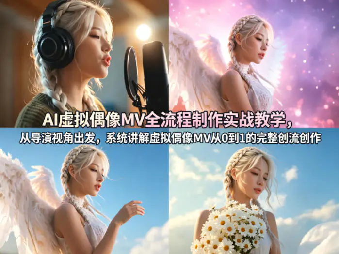 AI虚拟偶像MV全流程制作实战教学，从导演视角出发，系统讲解虚拟偶像MV从0到1的完整创作流程-冒泡网