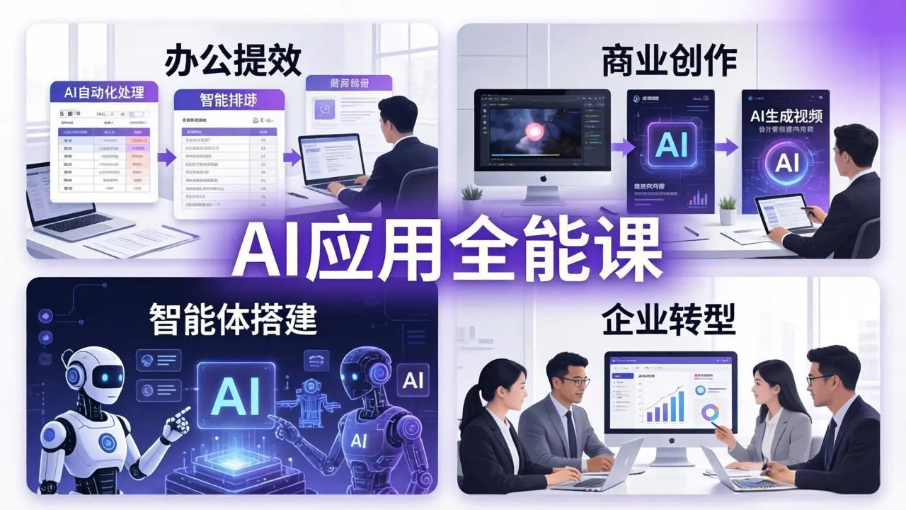 AIGC 应用全能课：办公提效、商业创作、智能体搭建、企业转型，一站式学会AI应用-冒泡网