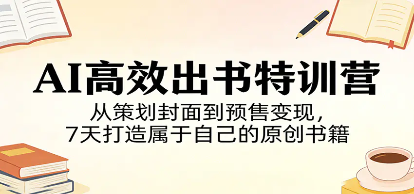 AI高效出书特训营：从策划封面到预售变现，7天打造属于自己的原创书籍-冒泡网