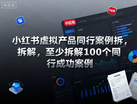 小红书虚拟产品同行案例拆解，至少拆解100个同行成功案例-冒泡网
