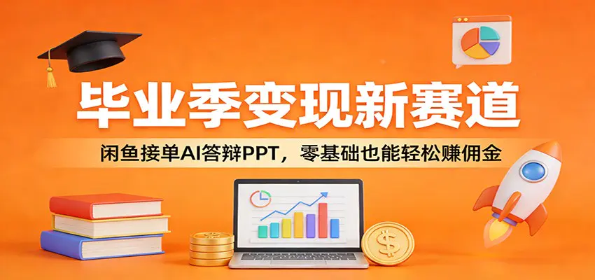 毕业季变现新赛道：闲鱼接单AI答辩PPT，零基础也能轻松赚佣金-冒泡网