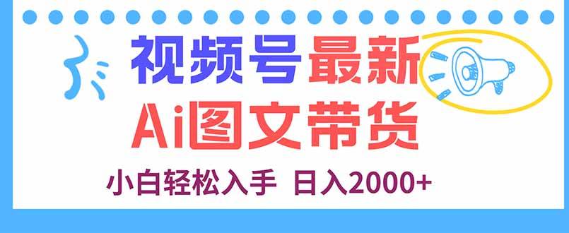 （16092期）视频号最新AI图文带货，每天几分钟，小白轻松入手，日入2000+-冒泡网