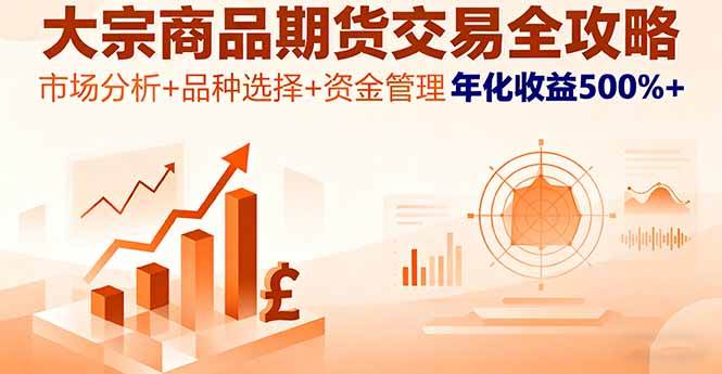 （16083期）大宗商品期货交易全攻略，市场分析+品种选择+资金管理，年化收益500%+-冒泡网