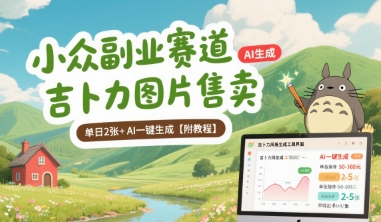 小众副业赛道 吉卜力图片售卖 单日2张+ AI一键生成【附教程】-冒泡网